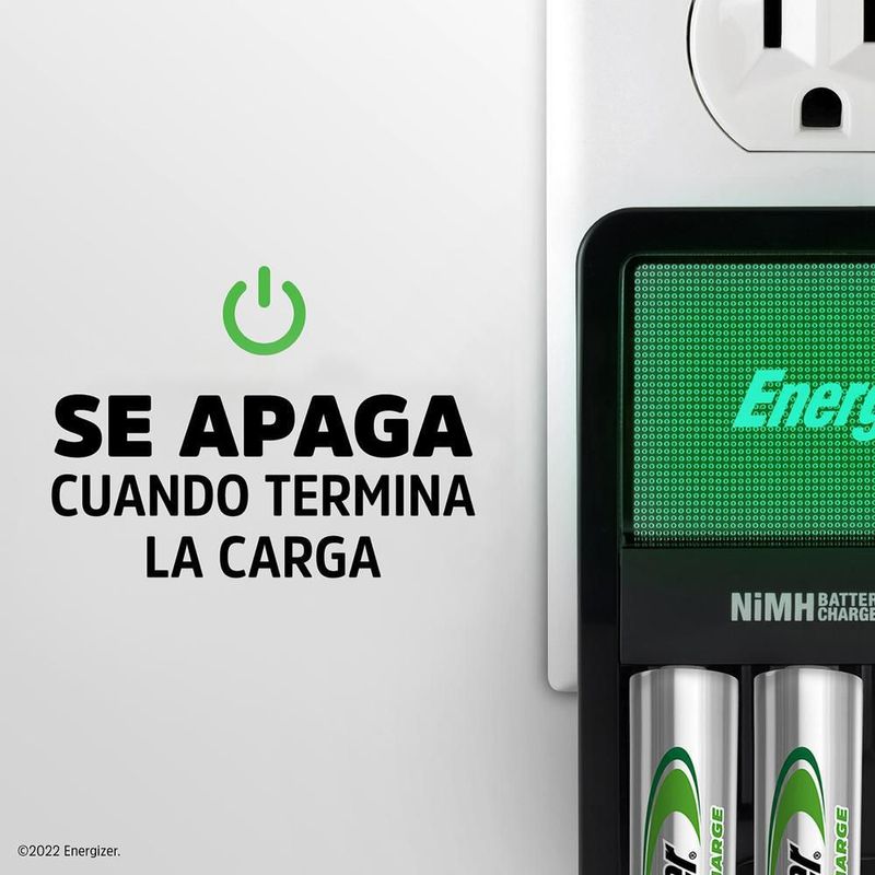 Carga hasta 4 pilas recargables aa / aaa