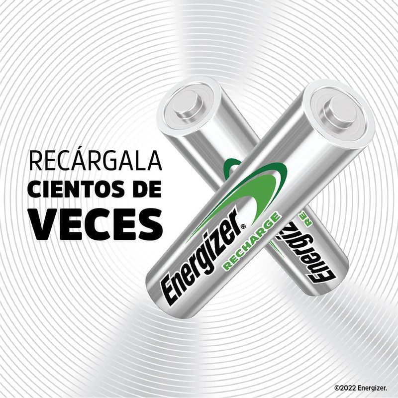 Carga hasta 4 pilas recargables aa / aaa