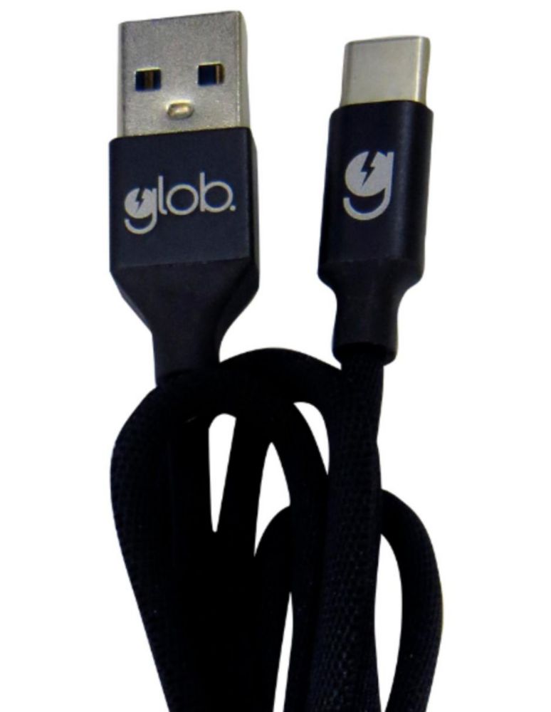 Cable de carga Micro USB 24CJ V8 Glob 1 metro color negro
