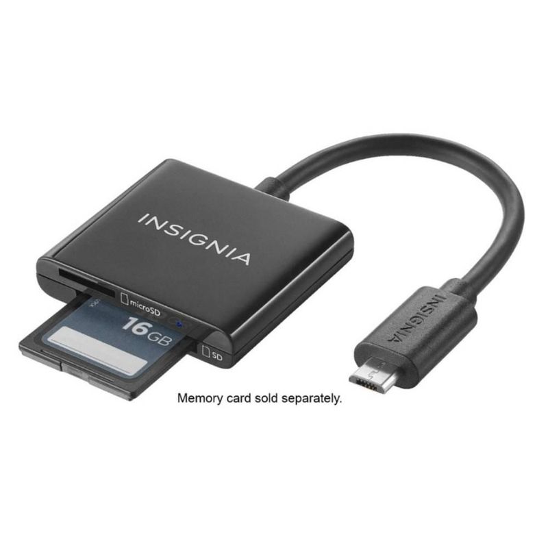 Lector de tarjetas de memoria SD Insignia Micro USB color negro
