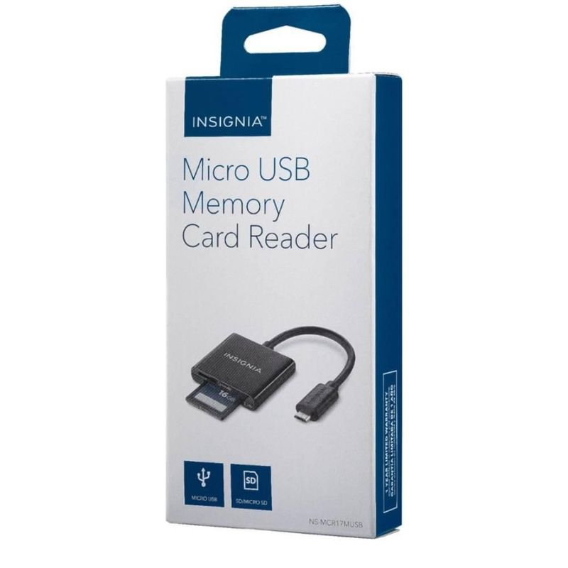 Lector de tarjetas de memoria SD Insignia Micro USB color negro