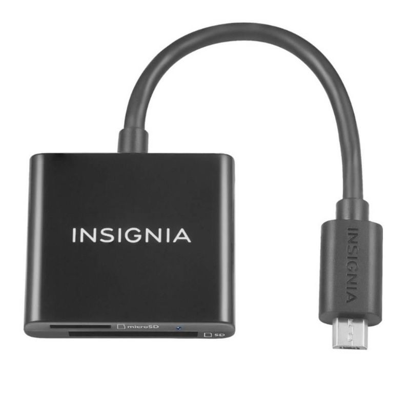 Lector de tarjetas de memoria SD Insignia Micro USB color negro