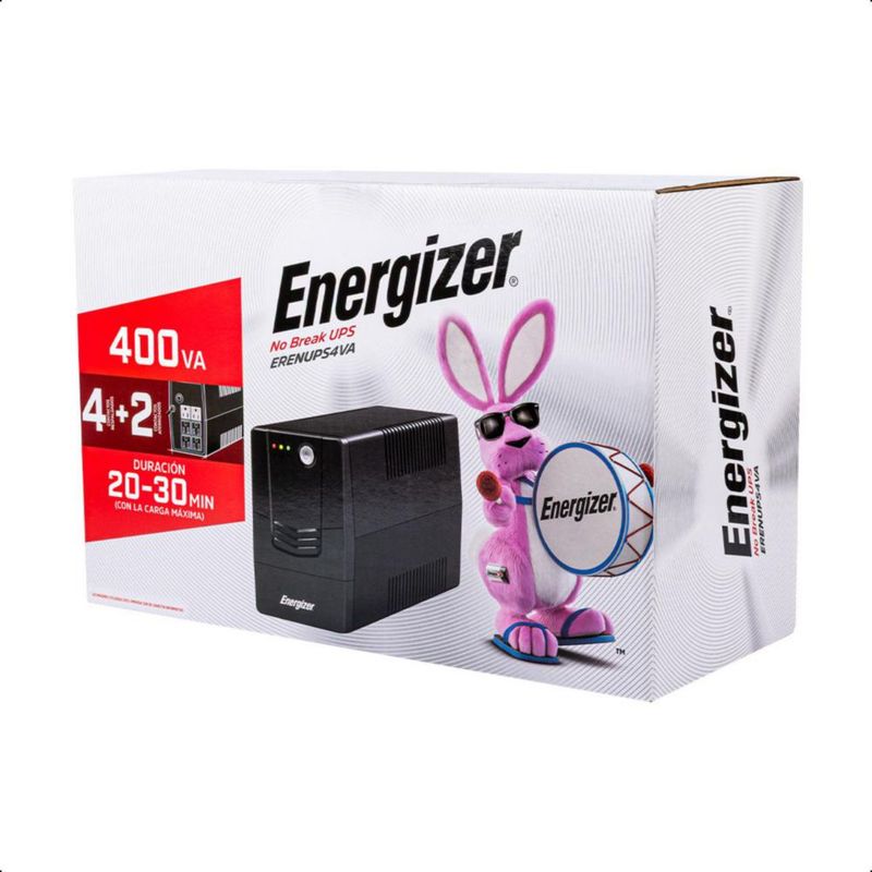 ENERGIZER No Break UPS 6 Contactos 400VA 240W