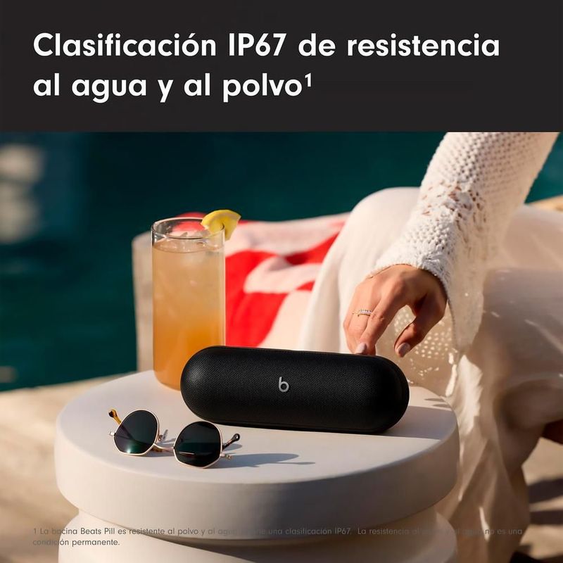 Bocina bluetooth beats pill resistente al agua ip67 negro