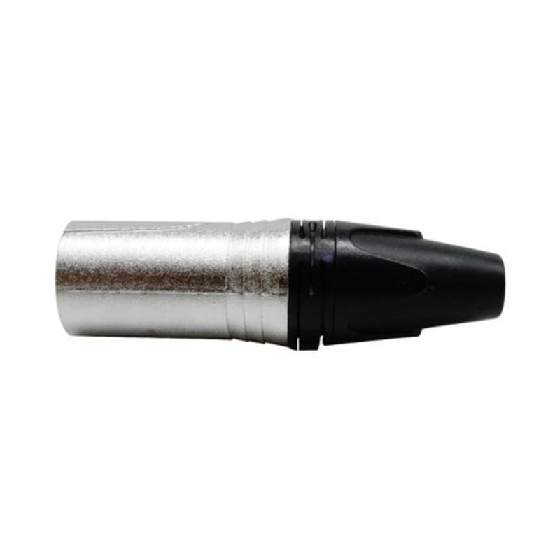 Plug (macho) tipo xlr 3 puntas color plata/negro