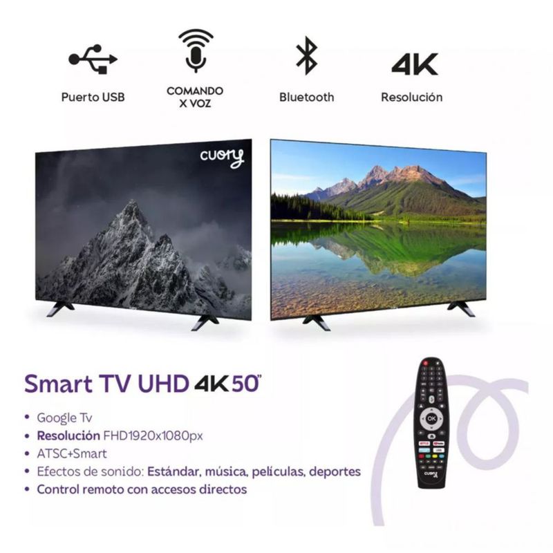 Smart Tv Pantalla 50 Cuory 4k Uhd Google Tv Dled Dolby
