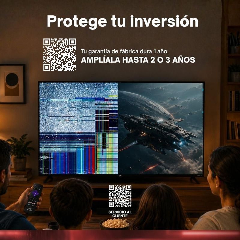 JVC Pantalla Televisión Smart TV 55 Pulgadas LED 4K UHD Roku Frameless Dolby Audio 3 HDMI 2 USB 1 AV SI55URF