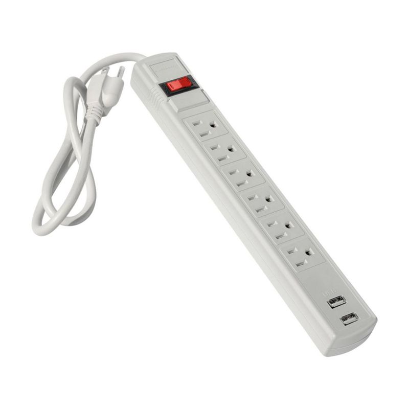 Multicontacto 90cm 6 Entradas+2usb+2 Tipo C Audiobahn ABM906