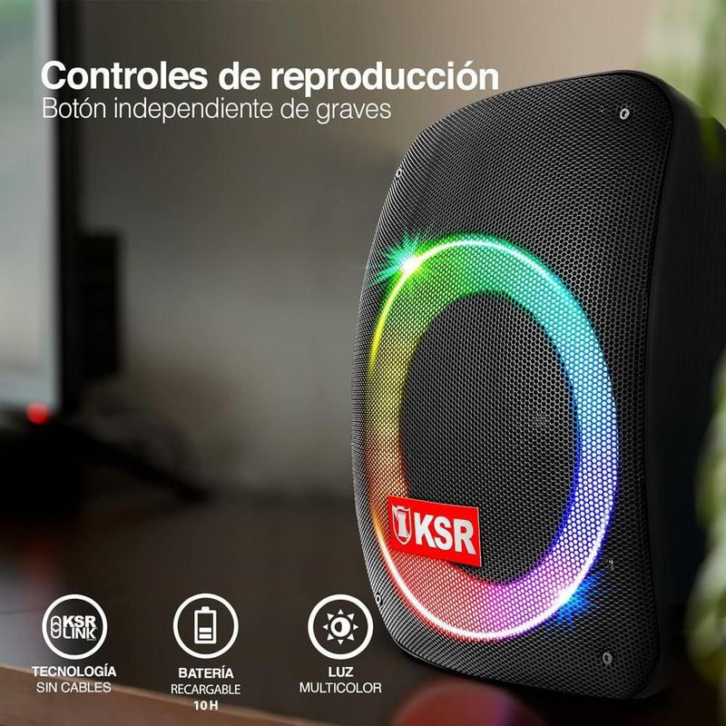 Bafle bocina kaiser ksw-5006 4 pul recargable bt radio fm usb