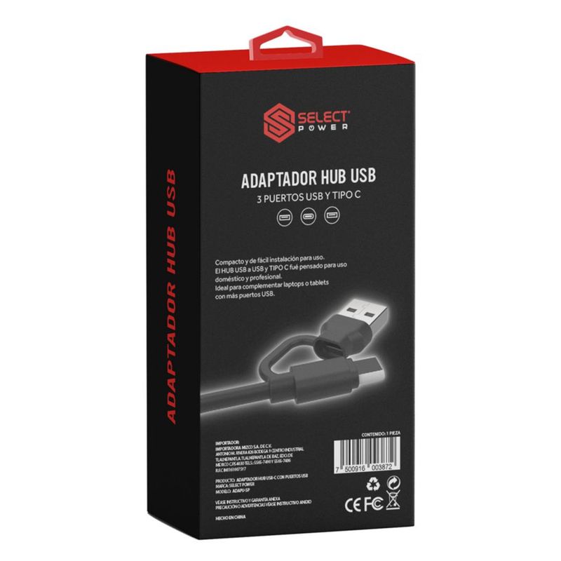 Adaptador Hub Usb-c 4 Puertos Usb