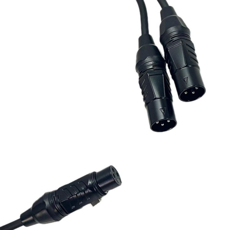 Cable extension y de 2 xlr machos 1 xlr hembra 1.5 metros