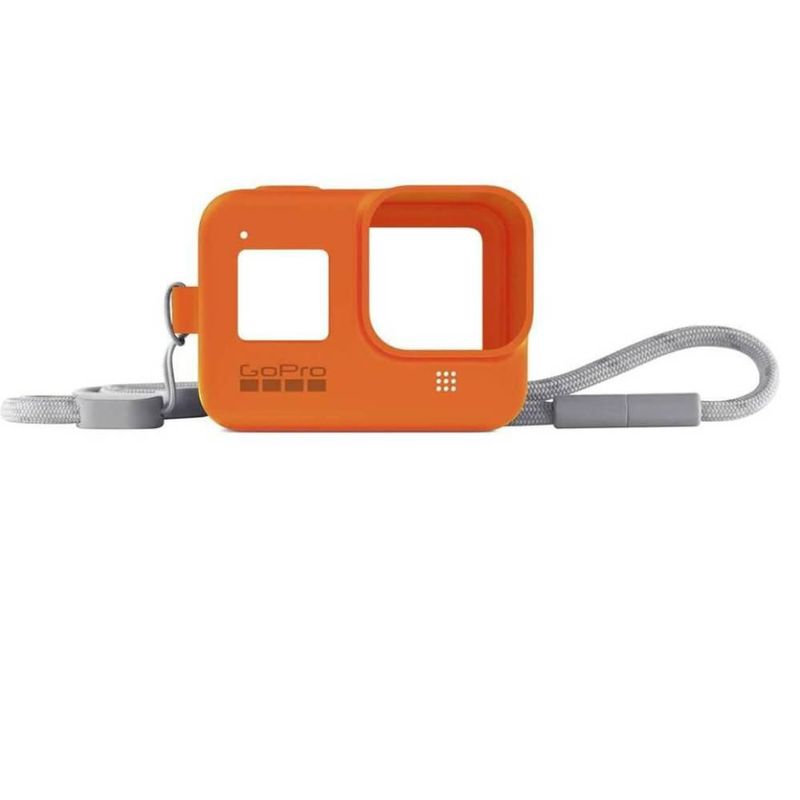 Funda de silicón para GoPro Hero 8 AJSST-004 color naranja con correa
