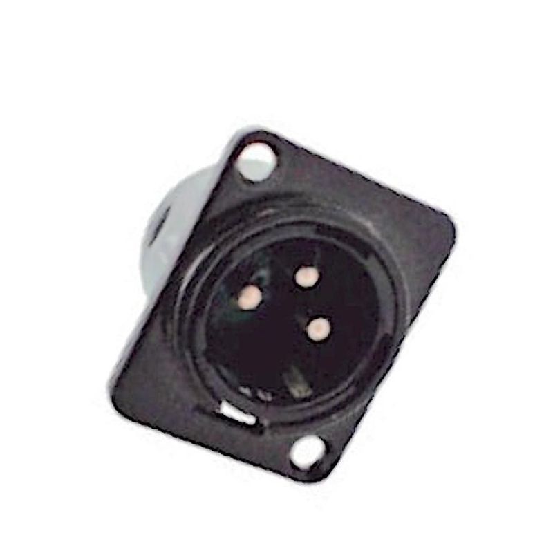 Conector xlr macho de 3 pines de metal para chasis