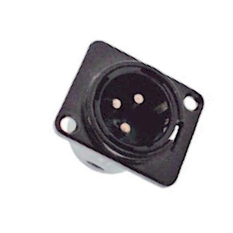 Conector xlr macho de 3 pines de metal para chasis