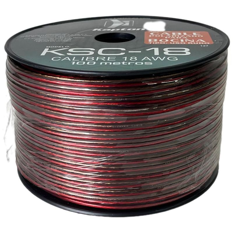 Cable para bocina uso rudo polarizado calibre 18 100 mts