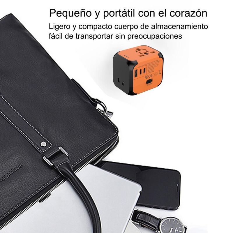 Adaptador de Enchufe Universal con USB C y USB A, Cargador de Viaje Internacional para Más de 200 Países, HOGAWAY