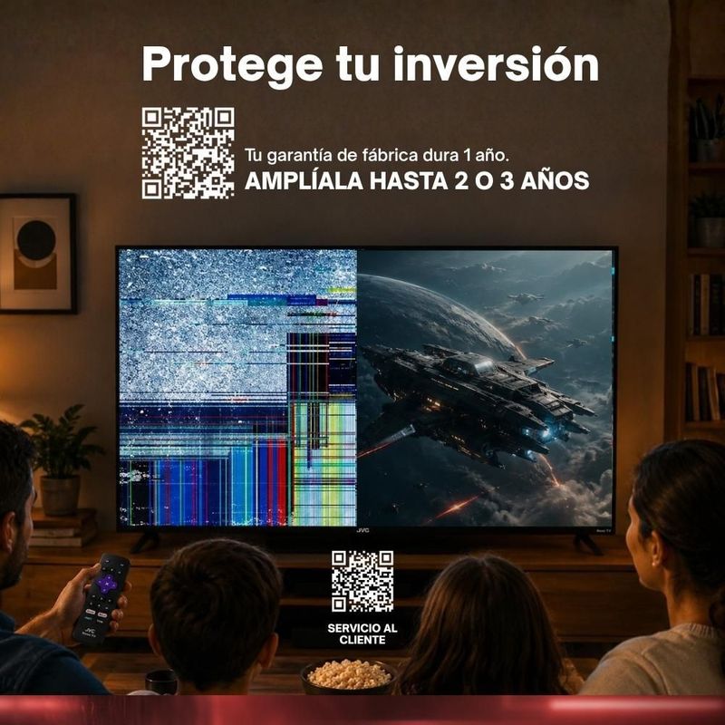 JVC Pantalla Televisión Smart TV 86 Pulgadas LED 4K UHD Roku Frameless Dolby Audio 3 HDMI 2 USB 1 AV SI86URF