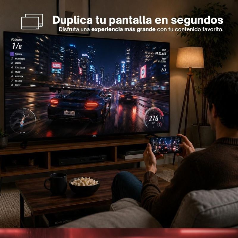 JVC Pantalla Televisión Smart TV 86 Pulgadas LED 4K UHD Roku Frameless Dolby Audio 3 HDMI 2 USB 1 AV SI86URF