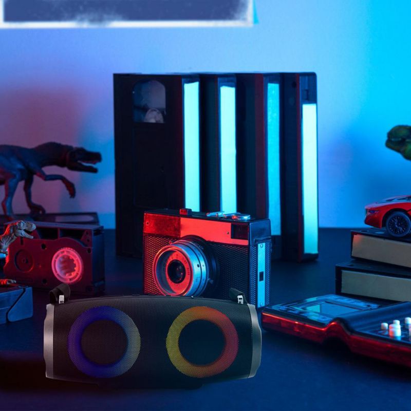 Bocina Inalámbrica Bluetooth Con Subwoofer Daewoo Booster Led Fm Usb Radio Fm