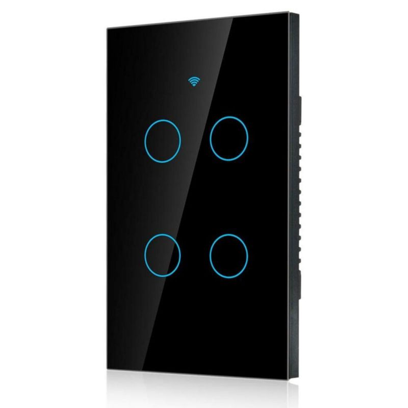 Apagador WiFi Inteligente de Pantalla Táctil, Control de Voz, Luz de Pared, Círculo Único para el Hogar, Compatible Con Alexa/Go