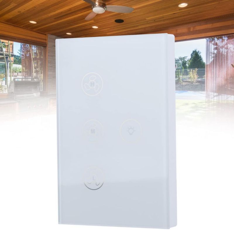 Asixxsix Interruptor táctil, Interruptor de luz WiFi estándar Estadounidense de 110 a 240 V Compatible con Control de Voz Interr