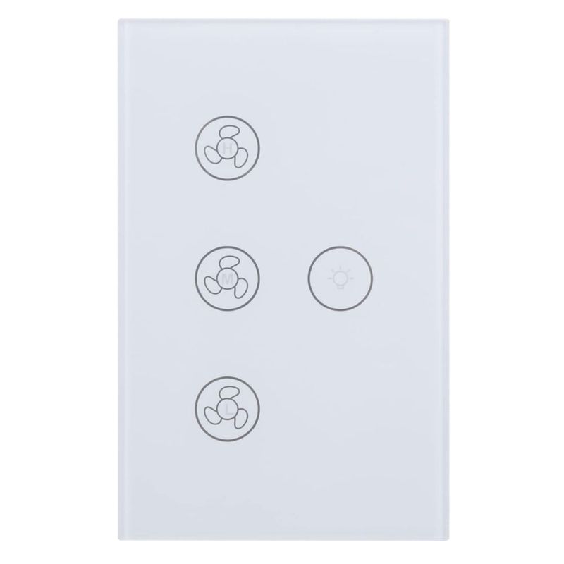 Asixxsix Interruptor táctil, Interruptor de luz WiFi estándar Estadounidense de 110 a 240 V Compatible con Control de Voz Interr