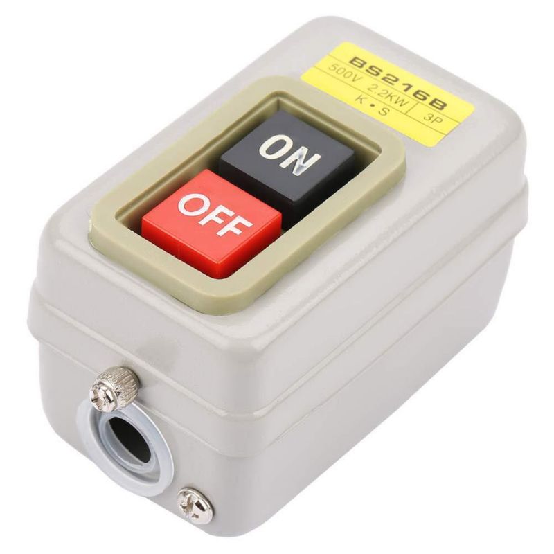 Interruptor de Botón de Bloqueo Automático 3P, Interruptor de Botón de Encendido y Apagado Trifásico, Interruptores de Arranque