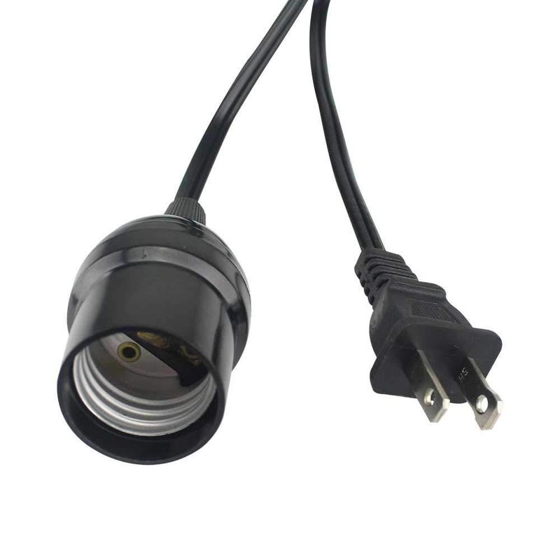 SANELEC, Extensión Eléctrica con Portalámpara, 1,250 W de Potencia, Color Negro, Corriente de 10 A, Entrada E27, Modelo 2284