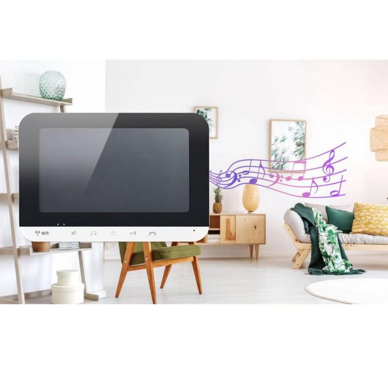 Timbre con Video, Timbre con Video con Cable 7 Pulgadas TFT LCD Intercomunicador Portero con Cable WiFi Desbloqueo Remoto Monito