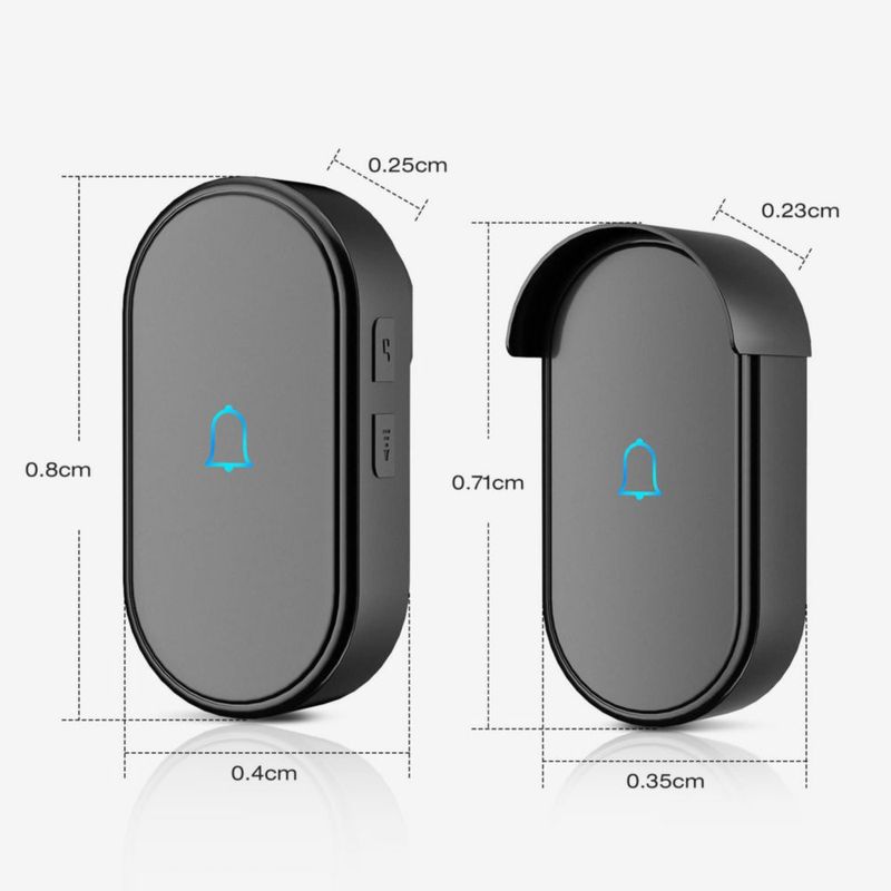 Homtronics Timbres Inalámbricos para Casa, [Impermeable IP44] [300m de Alcance] Timbre de Puerta 1 Transmisor y 2 Receptor con 6