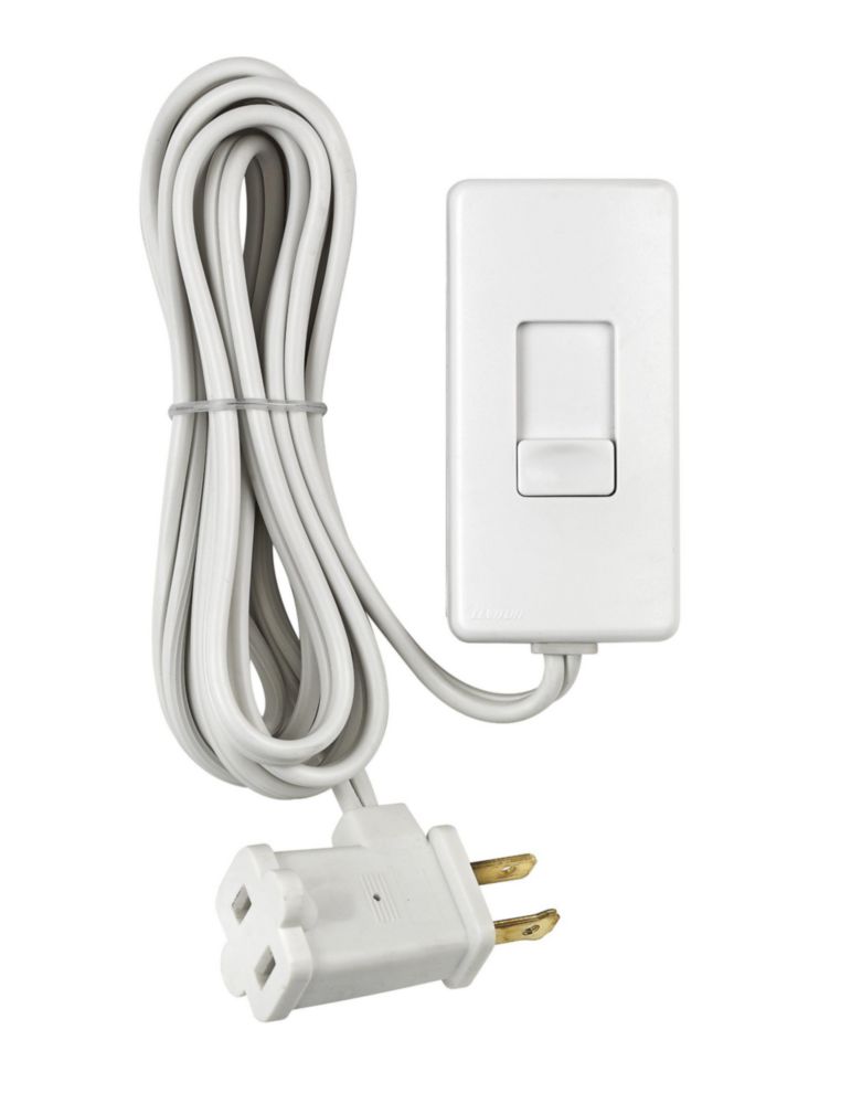 Leviton TBL03-10W, Dimmer Atenuador para Lámpara, Para uso con focos Incandescente, LED y CFL, Cordon de 1.8 m, color Blanco