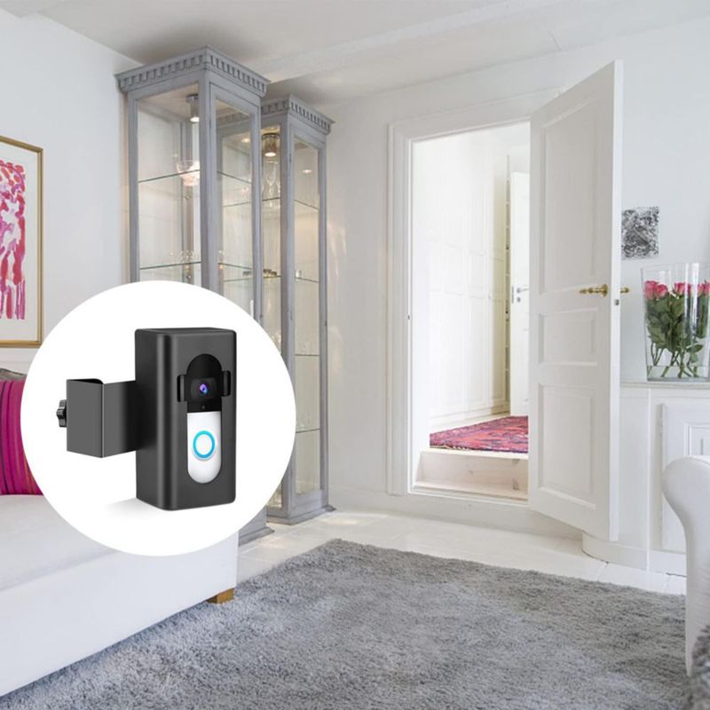 Chusui Soporte de timbre antirrobo Montaje de timbre de video Fácil instalación Sin taladro Compatible con Blink Video Doorbell