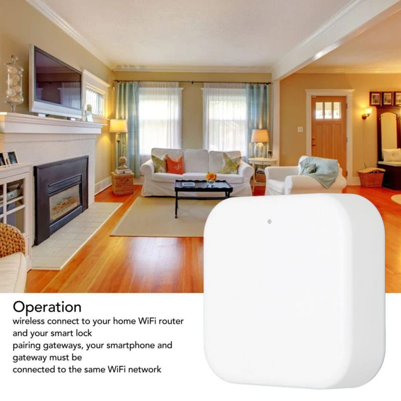 Smart Door Lock WiFi Gateway, Smart WiFi Gateway Funciona con la Aplicación TTLock Control de Voz, Control Remoto Deadbolt Door