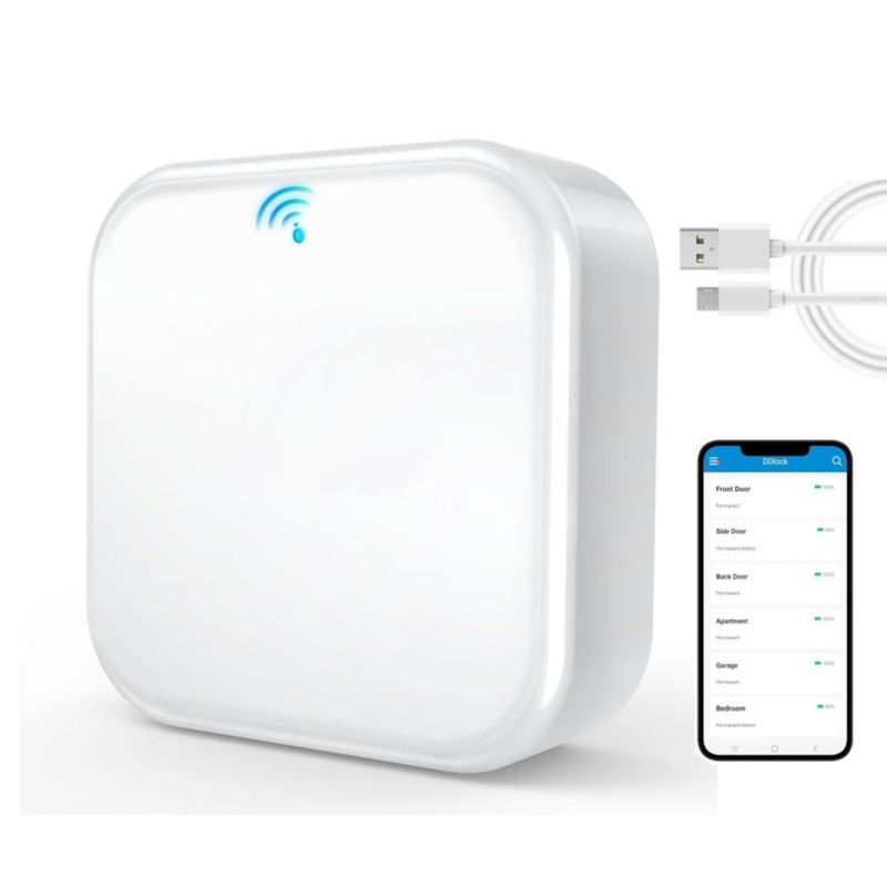Smart Door Lock WiFi Gateway, Smart WiFi Gateway Funciona con la Aplicación TTLock Control de Voz, Control Remoto Deadbolt Door
