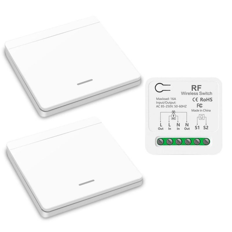 Interruptor Remoto Inalámbrico para Pared, Sin Cableado, Compatible con Interruptores Tradicionales, para Escaleras, Extensible,
