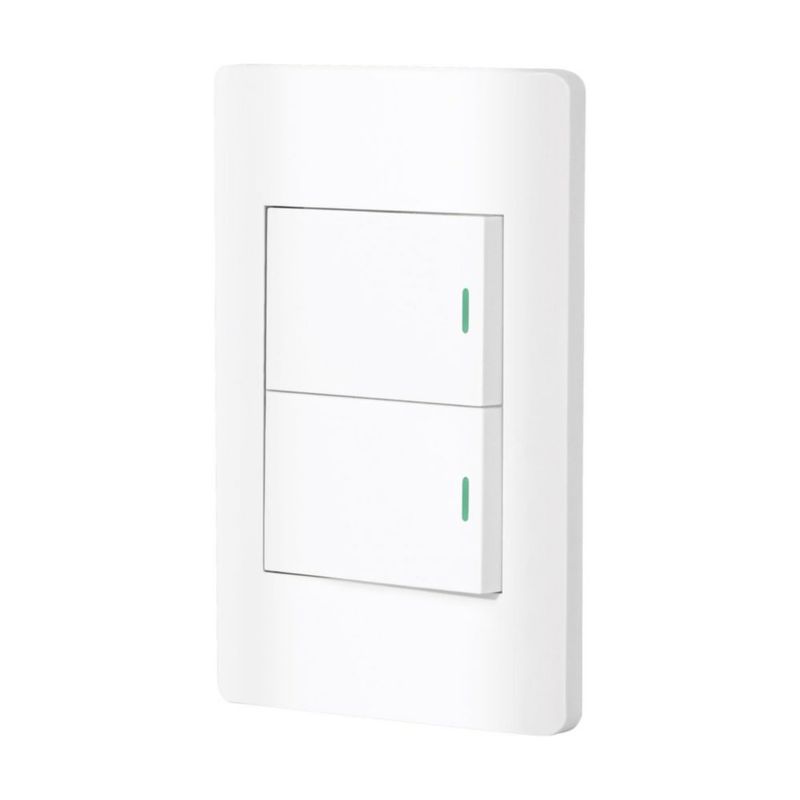 Volteck PA-APDO15-ELB, Placa armada blanca 1 interruptor sencillo y 1 de 3 vías línea Lisboa