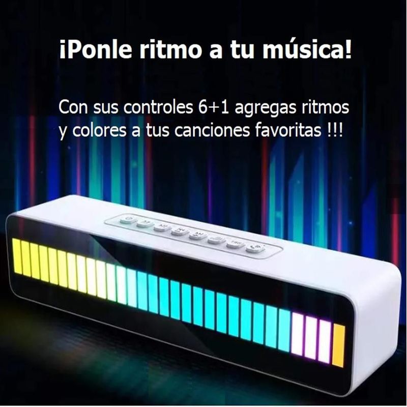 Bocina Barra De Sonido Bt Conluz Rgb Blanco