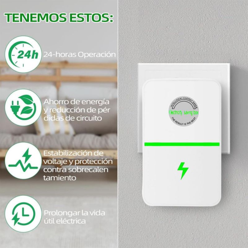 UTJCNVC Ahorrador de Energia Electrica de 2 Paquetes, Ahorro de Energía Doméstico,Estabilizador de Voltaje,Adecuado para el hoga