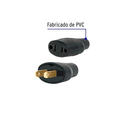 Volteck CL-COH, Clavija y contacto de hule, bolsa con 2 pzas