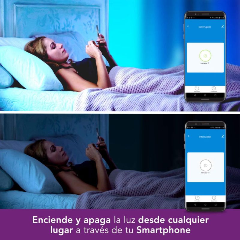 Interruptor Inteligente WiFi de Pared, Convierte tus Focos a Inteligentes Solo Cambiando el Interruptor, con Panel Táctil de Vid