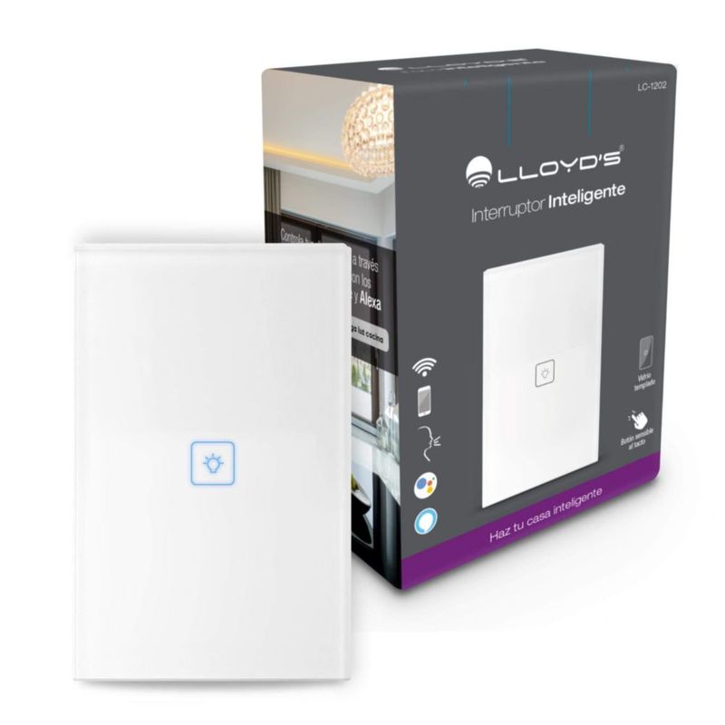 Interruptor Inteligente WiFi de Pared, Convierte tus Focos a Inteligentes Solo Cambiando el Interruptor, con Panel Táctil de Vid