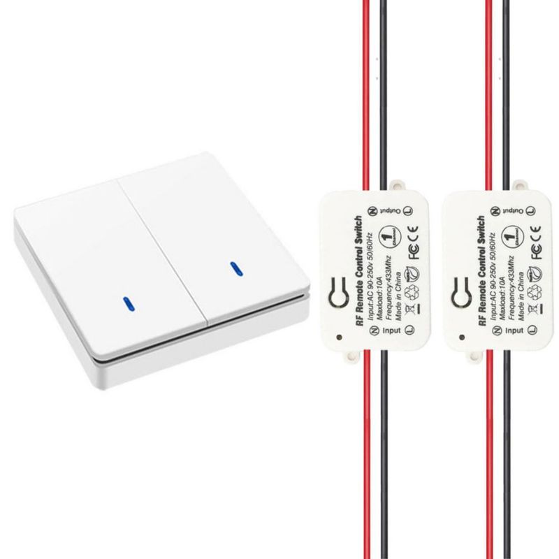 Interruptor de luz inalámbrico con transmisor RF de seguridad y controlador receptor de 10A AC110V 120V 220V 85-250V, fácil de i
