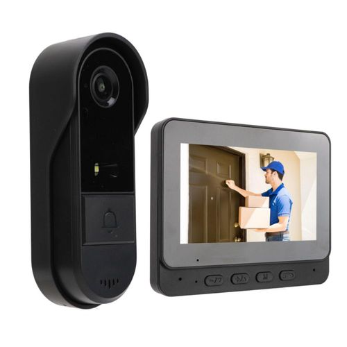 Video Timbre Inalámbrico, 1080P 8MP 170° Gran Angular Visión Nocturna sistemas de Intercomunicación con Video Timbre con Convers