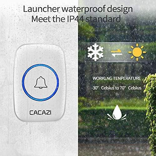 Timbres Inalámbricos para Casa, Timbre Impermeable para Puerta con 1 Transmisor y 1 Receptor Volumen Ajustable Alcance 300m con