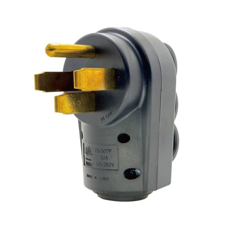 Sintron NEMA 14-50P mango recto enchufe, enchufe rewirable DIY para secadores de ropa y gamas de cocina, 125/250 V, 50 A, 3 polo