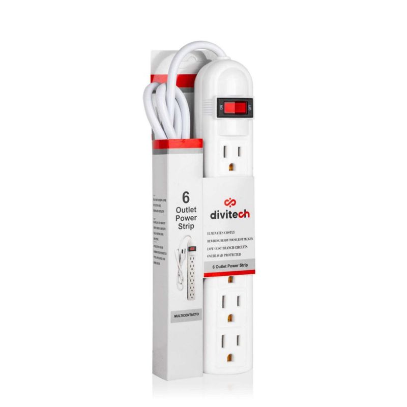 Multicontacto Económico 6 Conexiones, Ideal para Ampliar Tus Opciones de conexión eléctrica sin sacrificar Calidad, Seguridad, n