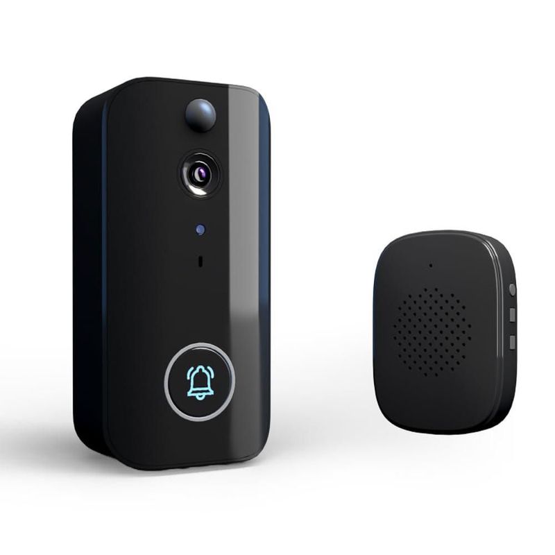 Camnoon Timbre Inteligente Cámara de Puerta con Detección de Movimiento WiFi Cámara de Video inalámbrica Timbre de videoportero