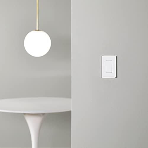 Amazon Basics - Interruptor inteligente de un solo polo, requiere cable neutro, WiFi de 2.4 GHz, funciona con Alexa