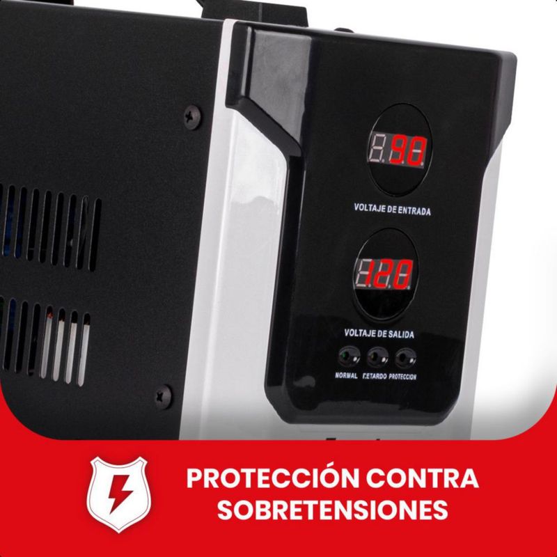 Regulador de Voltaje Energizer 1500VA/900W Doble Contacto con Pantalla LED