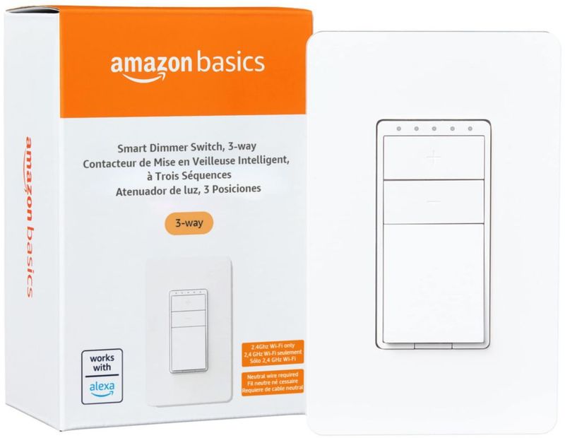 Amazon Basics - Interruptor de atenuación inteligente, 3 vías, funciona con Alexa